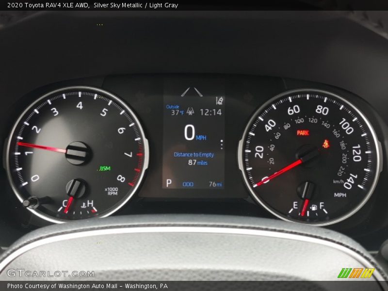 Silver Sky Metallic / Light Gray 2020 Toyota RAV4 XLE AWD