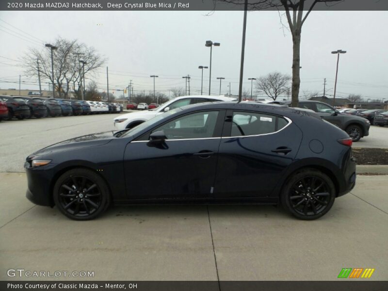 Deep Crystal Blue Mica / Red 2020 Mazda MAZDA3 Hatchback