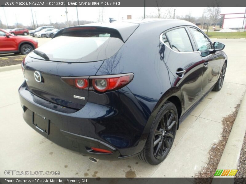 Deep Crystal Blue Mica / Red 2020 Mazda MAZDA3 Hatchback