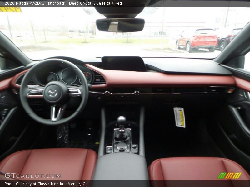 Deep Crystal Blue Mica / Red 2020 Mazda MAZDA3 Hatchback