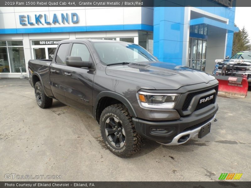 Granite Crystal Metallic / Black/Red 2019 Ram 1500 Rebel Quad Cab 4x4