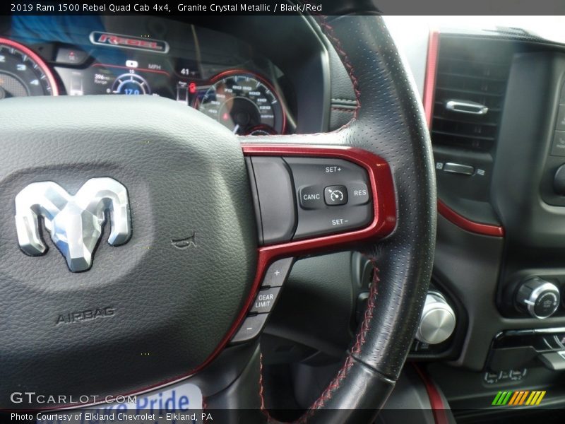 Granite Crystal Metallic / Black/Red 2019 Ram 1500 Rebel Quad Cab 4x4