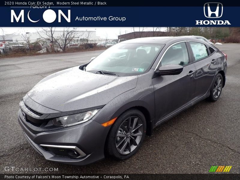 Modern Steel Metallic / Black 2020 Honda Civic EX Sedan