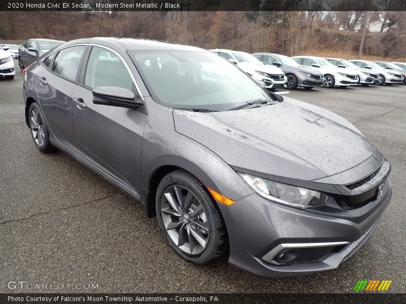 Modern Steel Metallic / Black 2020 Honda Civic EX Sedan