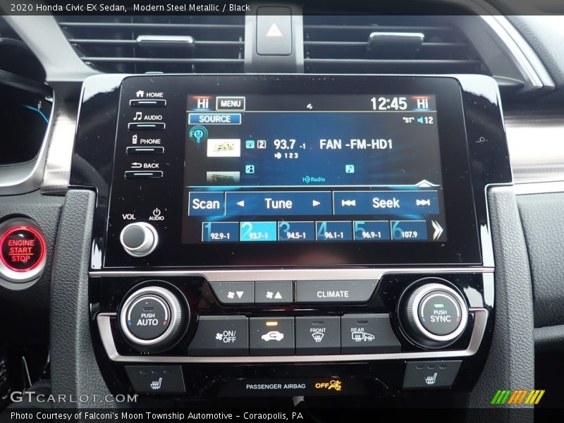 Modern Steel Metallic / Black 2020 Honda Civic EX Sedan