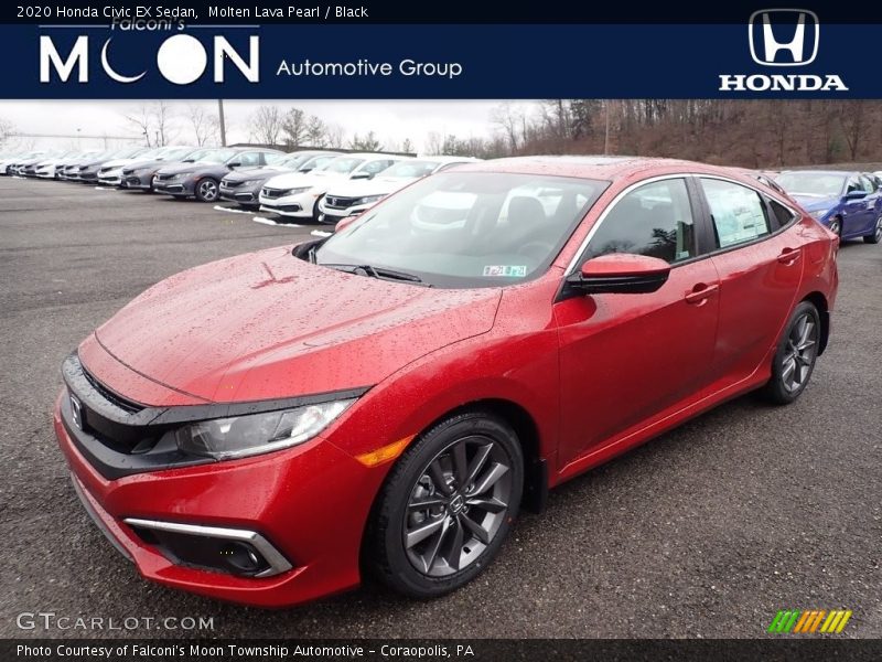 Molten Lava Pearl / Black 2020 Honda Civic EX Sedan