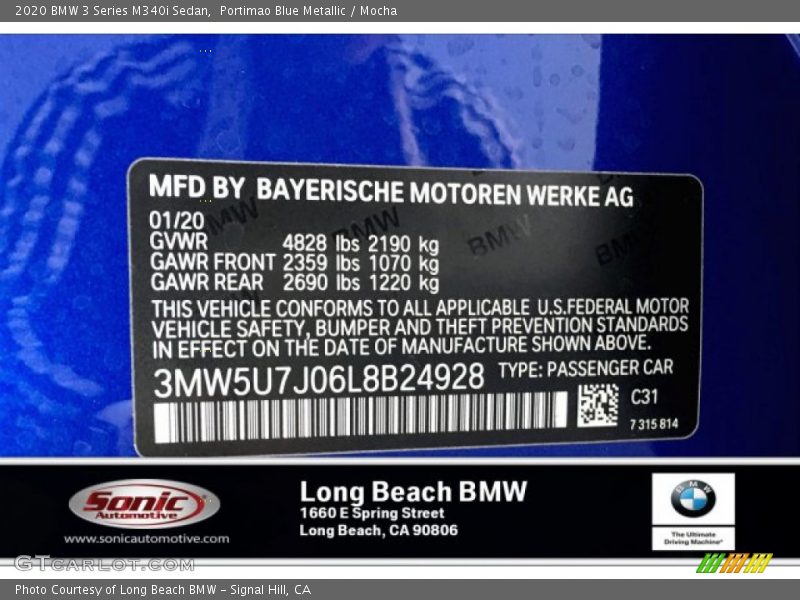Portimao Blue Metallic / Mocha 2020 BMW 3 Series M340i Sedan