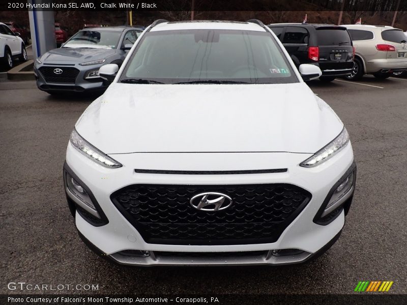 Chalk White / Black 2020 Hyundai Kona SEL AWD