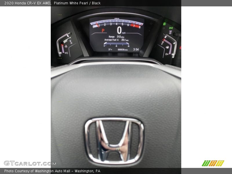 Platinum White Pearl / Black 2020 Honda CR-V EX AWD