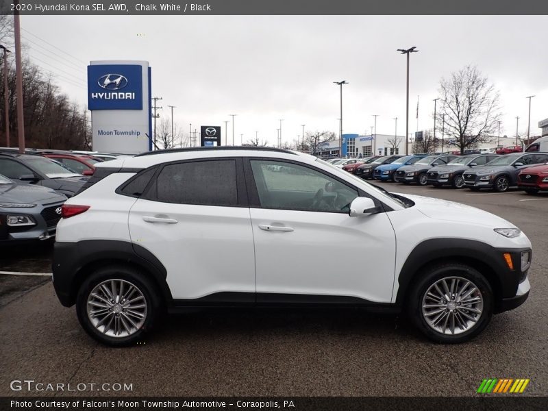 Chalk White / Black 2020 Hyundai Kona SEL AWD