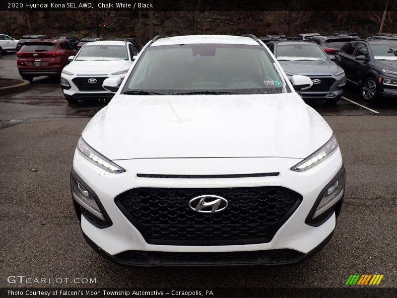 Chalk White / Black 2020 Hyundai Kona SEL AWD