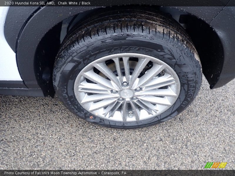 Chalk White / Black 2020 Hyundai Kona SEL AWD