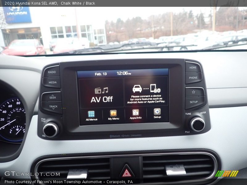 Chalk White / Black 2020 Hyundai Kona SEL AWD