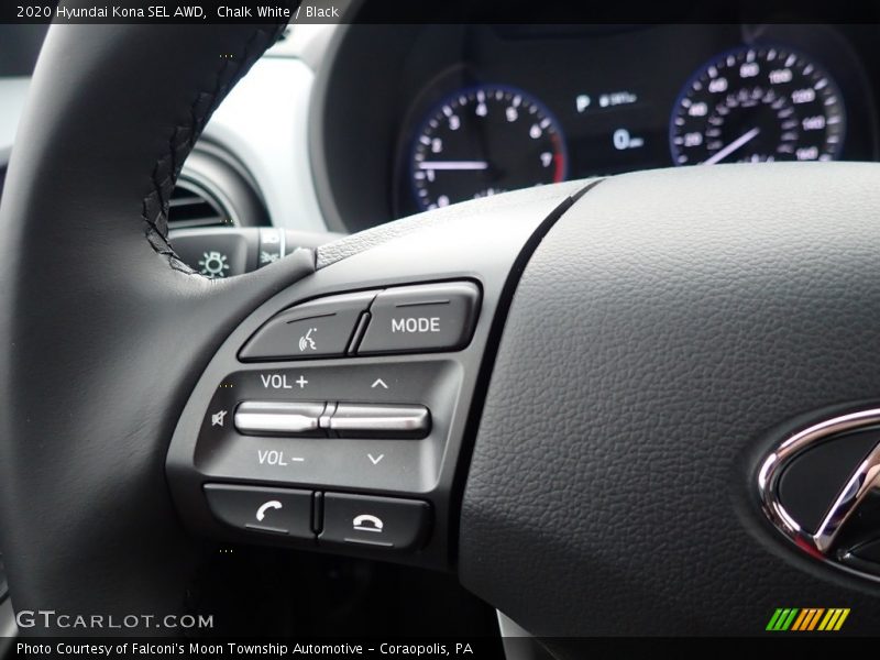 Chalk White / Black 2020 Hyundai Kona SEL AWD