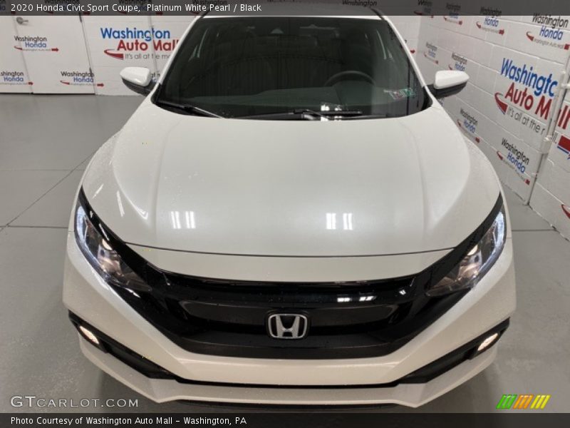 Platinum White Pearl / Black 2020 Honda Civic Sport Coupe