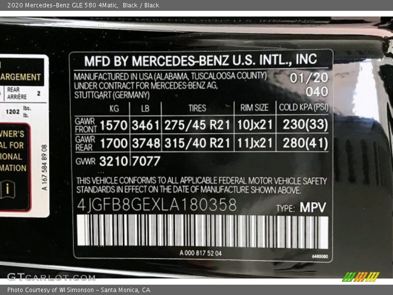 Black / Black 2020 Mercedes-Benz GLE 580 4Matic
