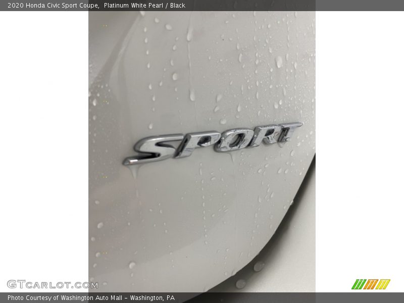Platinum White Pearl / Black 2020 Honda Civic Sport Coupe
