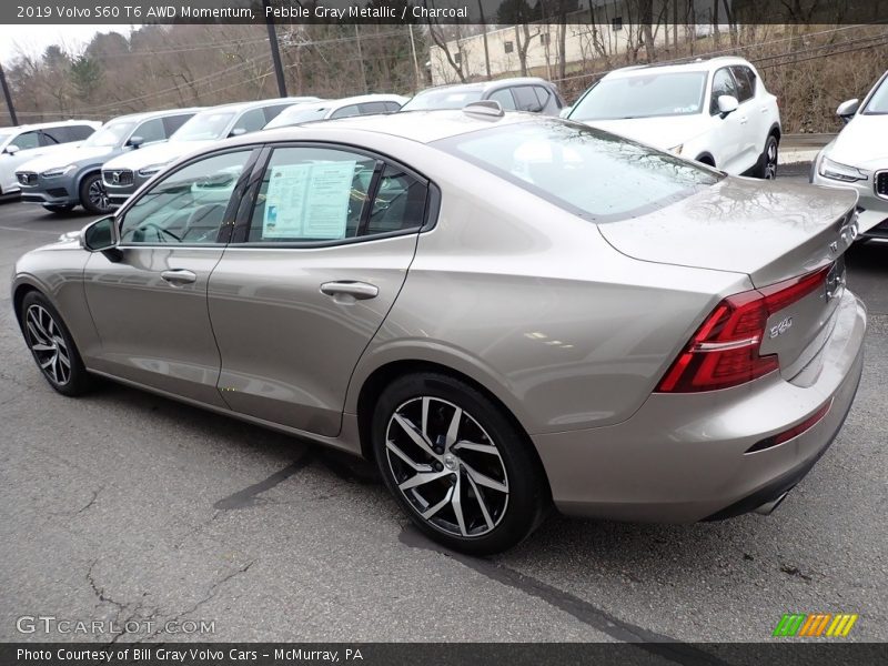 Pebble Gray Metallic / Charcoal 2019 Volvo S60 T6 AWD Momentum