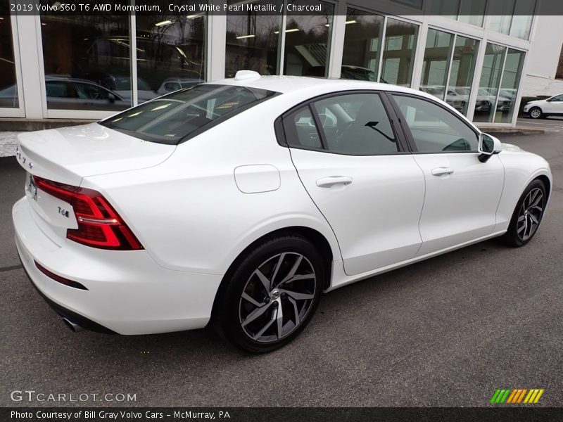 Crystal White Pearl Metallic / Charcoal 2019 Volvo S60 T6 AWD Momentum