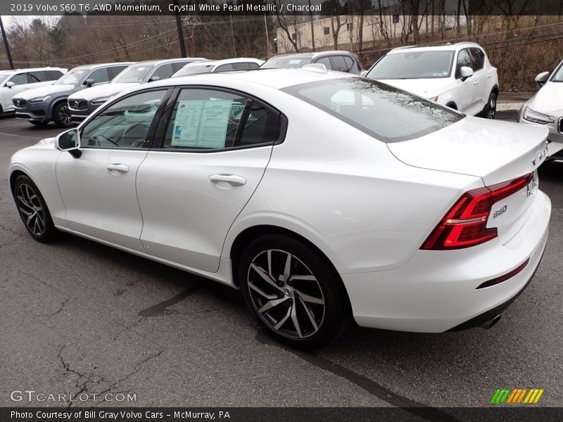 Crystal White Pearl Metallic / Charcoal 2019 Volvo S60 T6 AWD Momentum