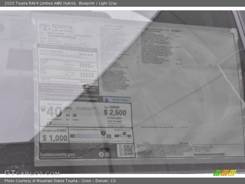 Blueprint / Light Gray 2020 Toyota RAV4 Limited AWD Hybrid