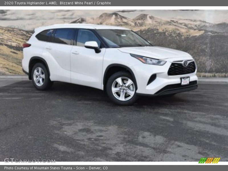 Blizzard White Pearl / Graphite 2020 Toyota Highlander L AWD