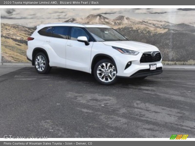 Blizzard White Pearl / Black 2020 Toyota Highlander Limited AWD