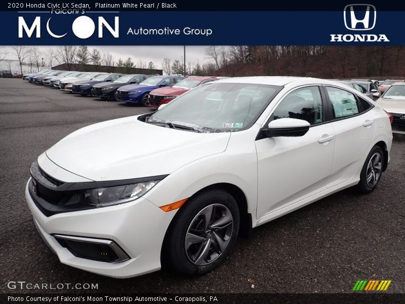 Platinum White Pearl / Black 2020 Honda Civic LX Sedan