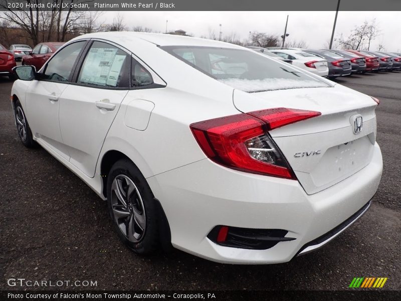 Platinum White Pearl / Black 2020 Honda Civic LX Sedan