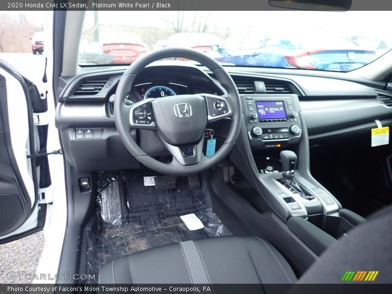 Platinum White Pearl / Black 2020 Honda Civic LX Sedan