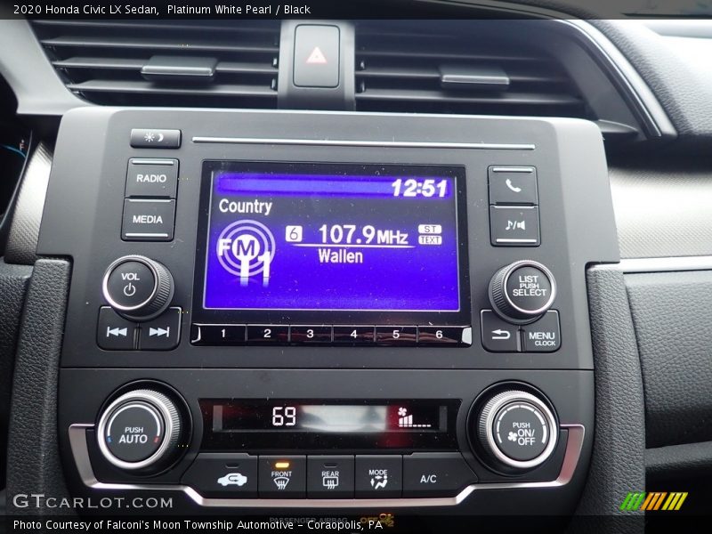 Platinum White Pearl / Black 2020 Honda Civic LX Sedan