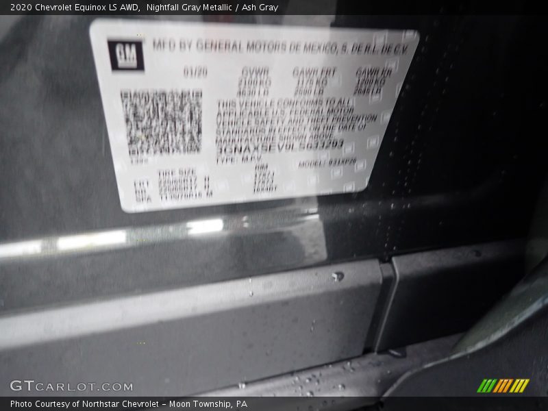 Nightfall Gray Metallic / Ash Gray 2020 Chevrolet Equinox LS AWD