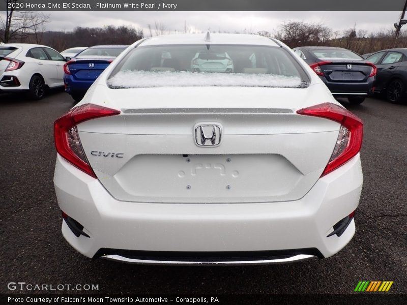 Platinum White Pearl / Ivory 2020 Honda Civic EX Sedan