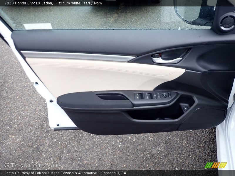 Platinum White Pearl / Ivory 2020 Honda Civic EX Sedan