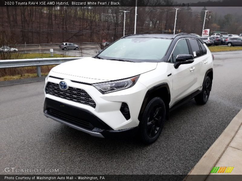 Blizzard White Pearl / Black 2020 Toyota RAV4 XSE AWD Hybrid