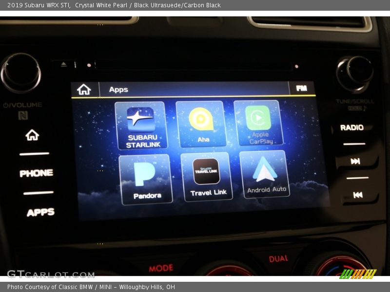 Crystal White Pearl / Black Ultrasuede/Carbon Black 2019 Subaru WRX STI