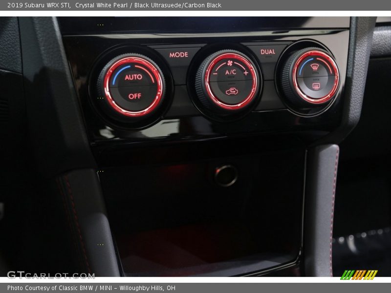 Crystal White Pearl / Black Ultrasuede/Carbon Black 2019 Subaru WRX STI