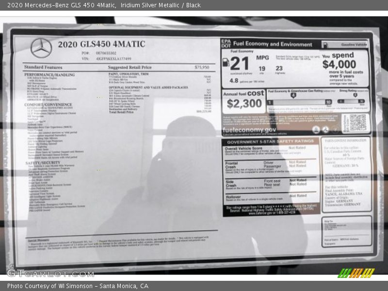 Iridium Silver Metallic / Black 2020 Mercedes-Benz GLS 450 4Matic