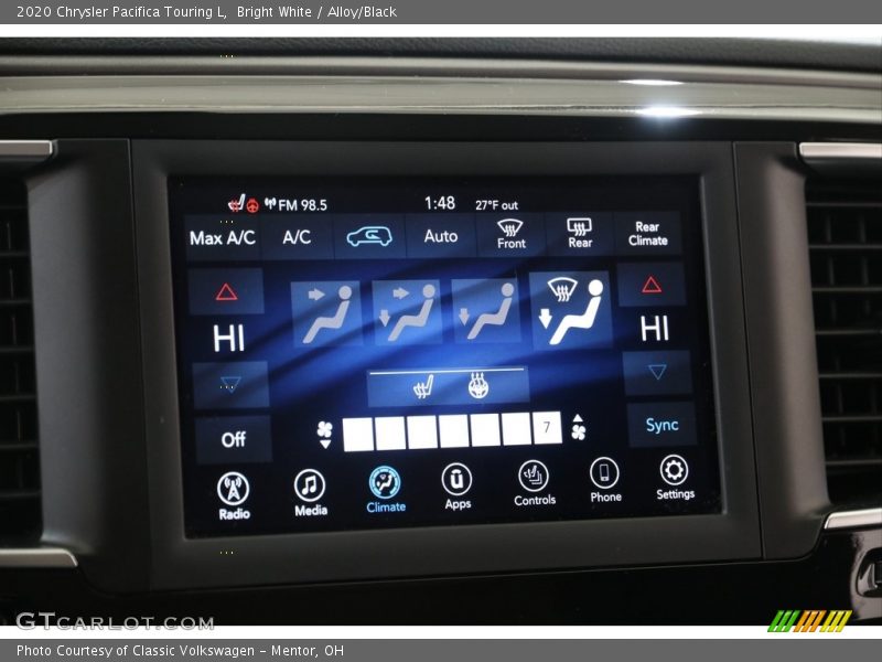 Bright White / Alloy/Black 2020 Chrysler Pacifica Touring L