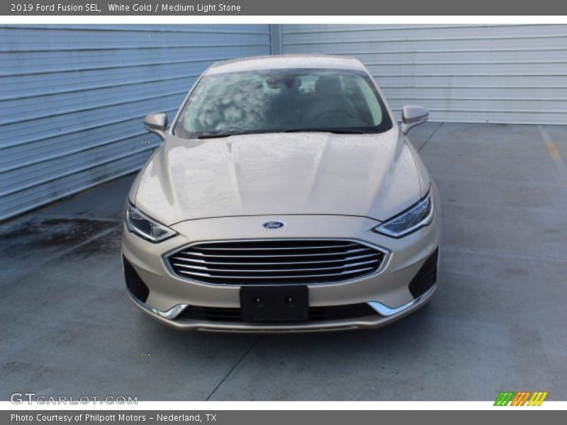 White Gold / Medium Light Stone 2019 Ford Fusion SEL