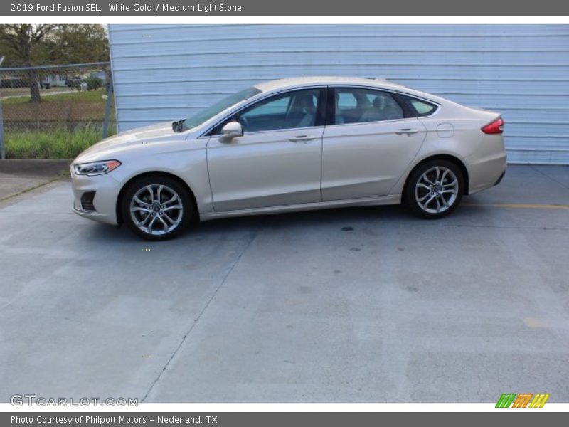 White Gold / Medium Light Stone 2019 Ford Fusion SEL