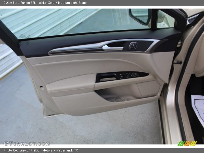 White Gold / Medium Light Stone 2019 Ford Fusion SEL
