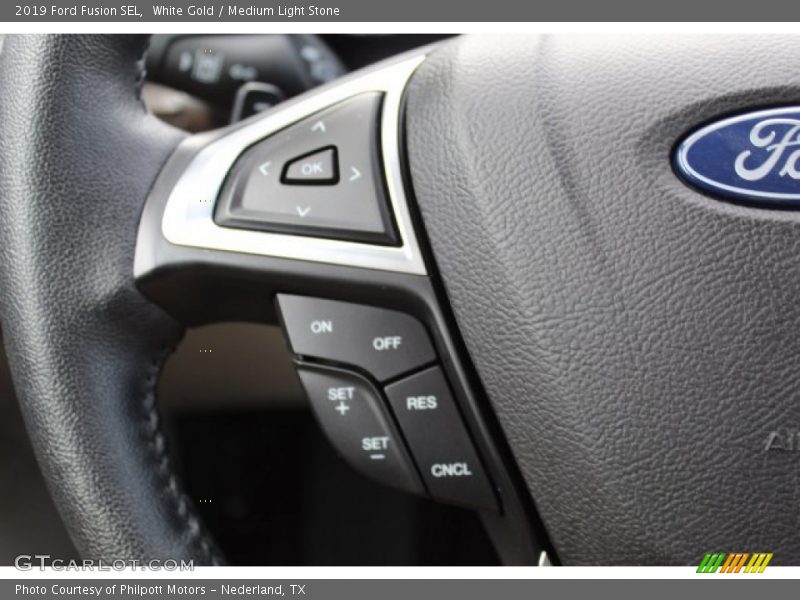 White Gold / Medium Light Stone 2019 Ford Fusion SEL