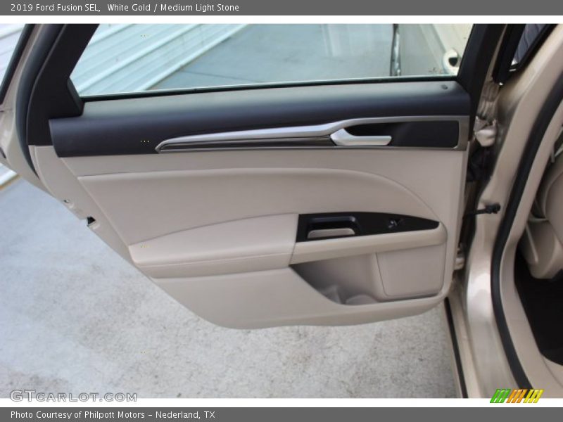 White Gold / Medium Light Stone 2019 Ford Fusion SEL