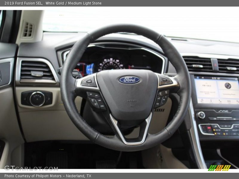 White Gold / Medium Light Stone 2019 Ford Fusion SEL