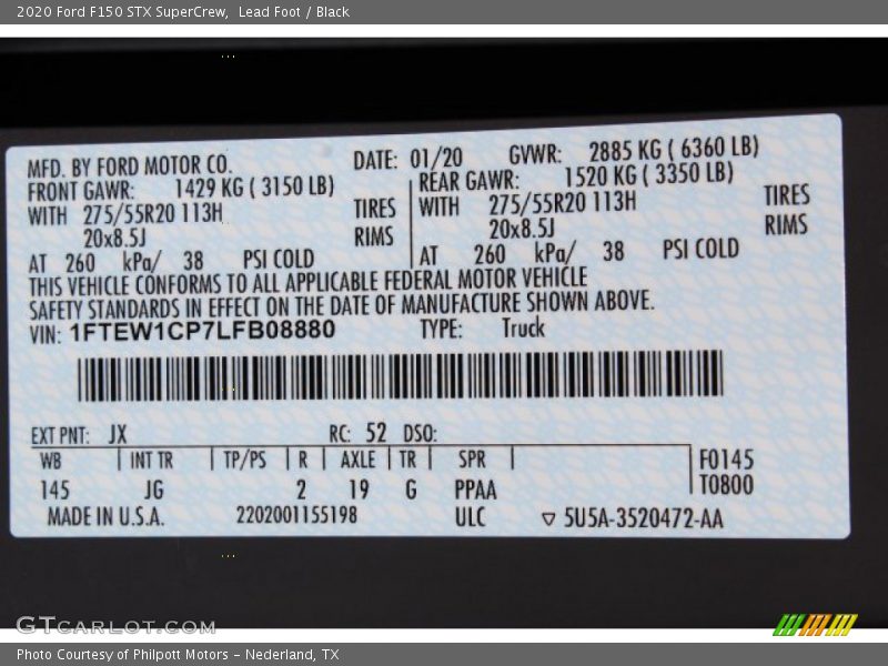 Lead Foot / Black 2020 Ford F150 STX SuperCrew