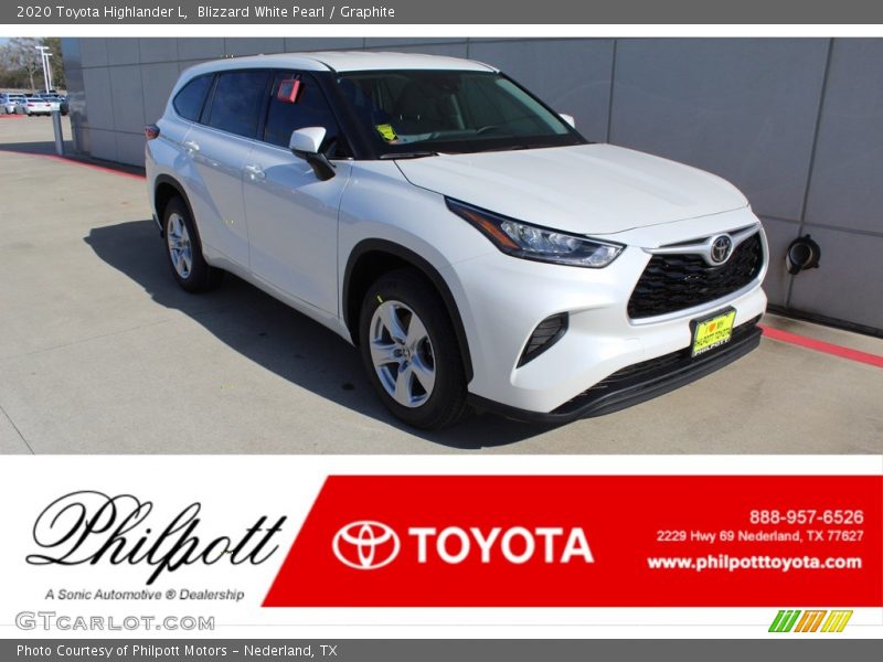 Blizzard White Pearl / Graphite 2020 Toyota Highlander L