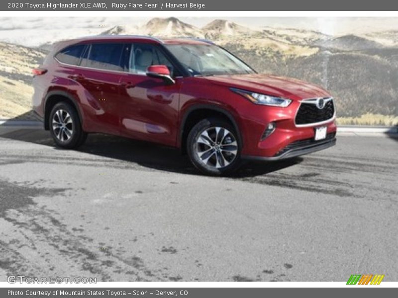 Ruby Flare Pearl / Harvest Beige 2020 Toyota Highlander XLE AWD