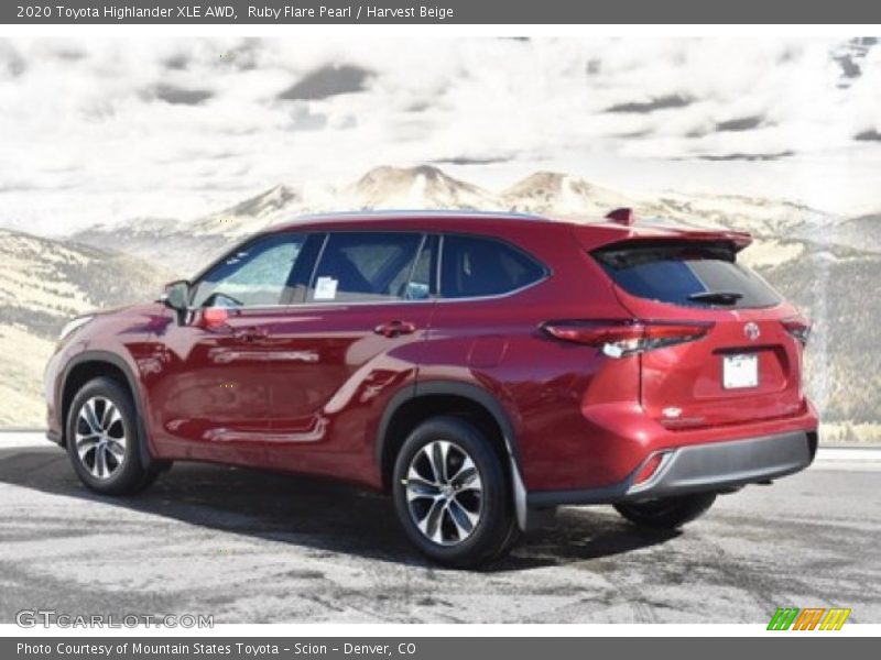 Ruby Flare Pearl / Harvest Beige 2020 Toyota Highlander XLE AWD