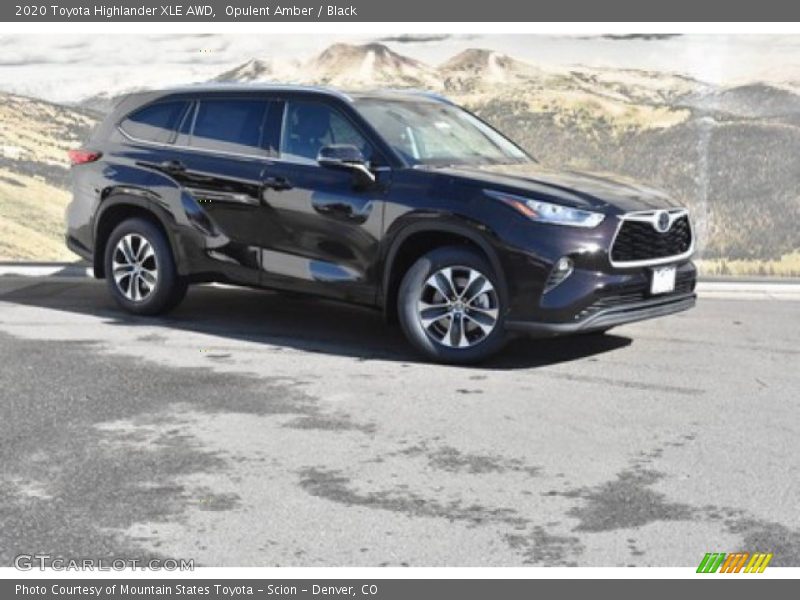 Opulent Amber / Black 2020 Toyota Highlander XLE AWD